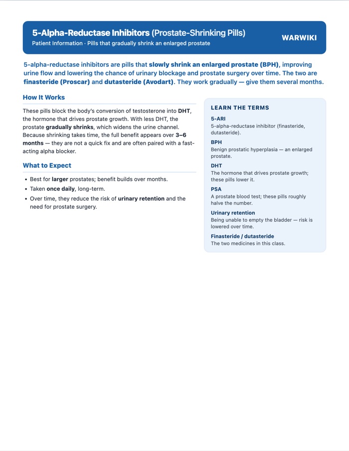 5-Alpha-Reductase Inhibitors — patient handout, page 1