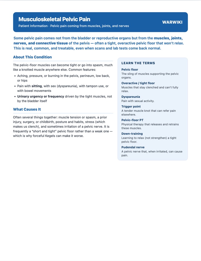 Musculoskeletal Pelvic Pain — patient handout, page 1