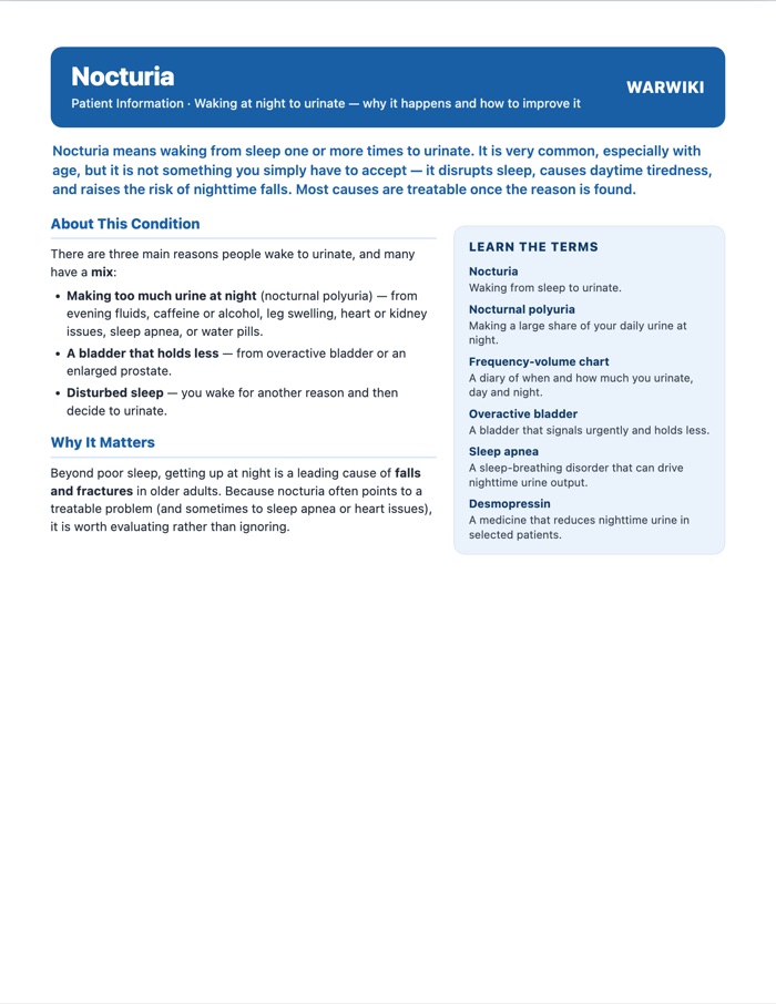 Nocturia — patient handout, page 1