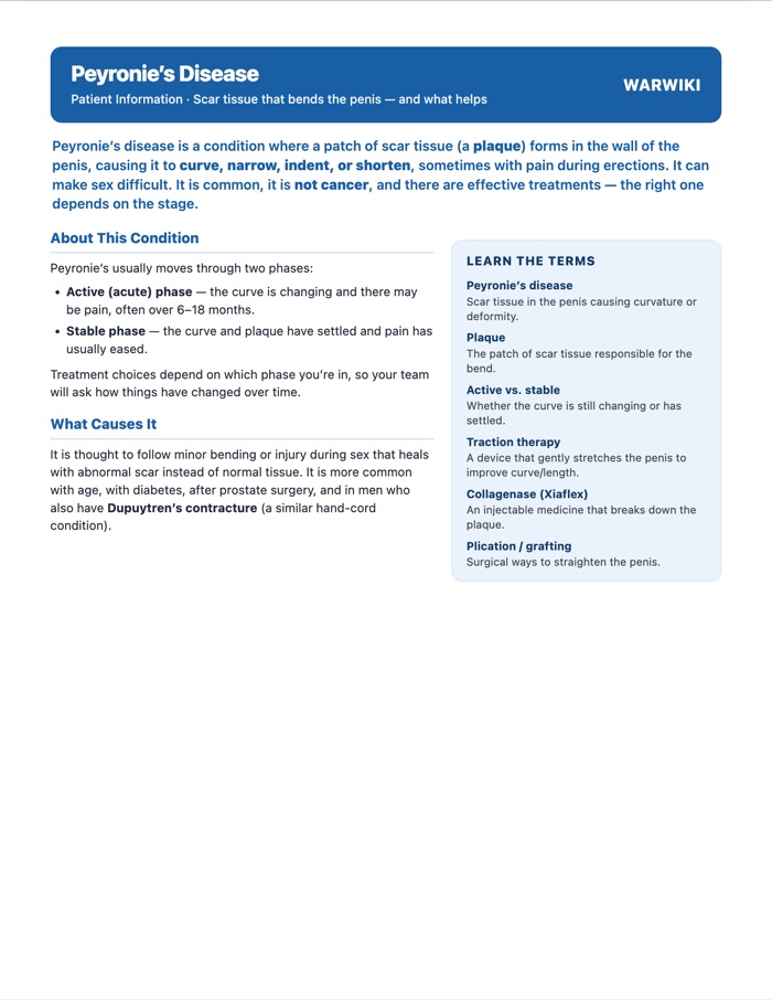 Peyronie's Disease — patient handout, page 1